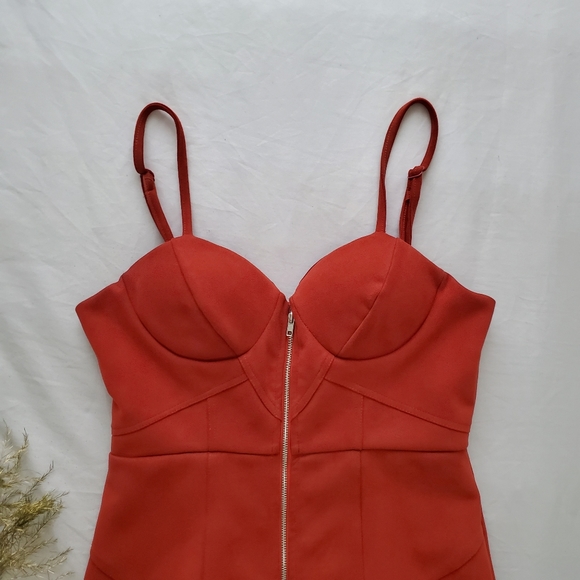 ANGEL BIBA Rusty orange faux suede bodycon - Picture 3 of 12